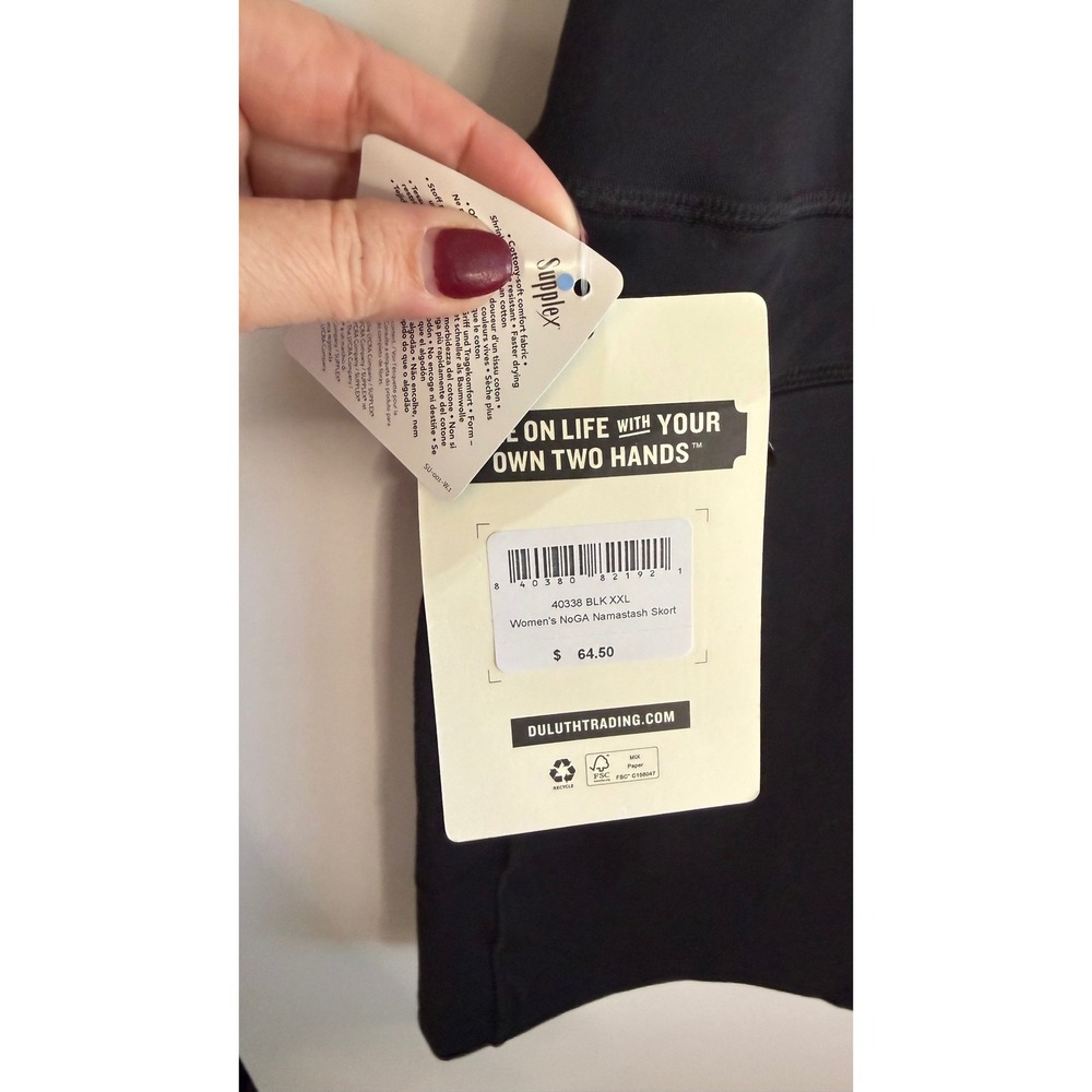 Duluth Trading Co Noga Namastash Skort Women's Size XXL Black Pockets Wicking - Picture 8 of 13